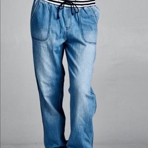 Jogger pants, comfortably fashionable, denim